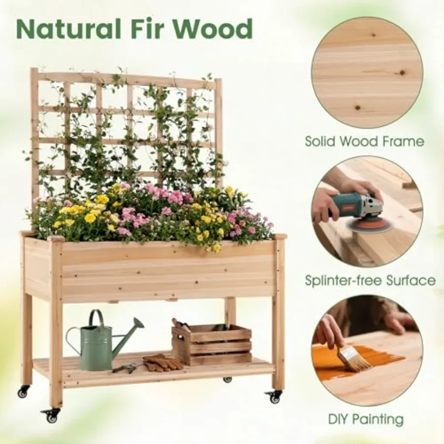 65'' Wooden Raised Garden Bed  - đánh giá và giá Raised Garden Bed